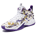 Miniatyrbillede 1 af 5: Herre Basketballsko Letvægts Åndbare Vandresko Atletiske Mode Sneakers 3D8909 WhitePurple EU 36