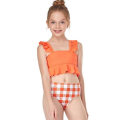 Miniatyrbillede 4 af 5: Pigebadedragt Lille Flæse Sommer Strand Delt Badedragt Bikini orange 140