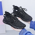 Miniatyrbillede 5 af 5: Dame Sneakers Åndbare Flyvende Vævede Løbesko Fra7701 Black EU 35