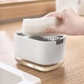 Miniatyrbillede 2 af 5: Opvaskemiddeldispenser med svampeholder, plastpresse, vask, køkkenvask, sæbepumpe (hvid)
