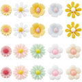 Miniatyrbillede 1 af 5: 80 STK 10 Stilarter Cabochon Blomster Resin Charms 3D Daisy Blomster Flatback Mini Tusindfryd Løse Perle Cabochons Charms
