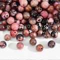 Pikkukuva 4 / 5: Noin 192 kpl luonnon Rhodonite-helmiä 4mm pyöreitä kivihelmiä löysiä jalokivi välilevyhelmiä kristallihelmiä DIY-askarteluun rannekoru kaulakoru korujen valmistukseen