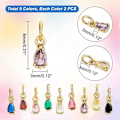 Miniatyrbillede 2 af 5: 18 stk. Cubic Zirconia Dråbevedhæng Charms 9 Farver Dråbe Charms 18K Guldbelagt Messing Vedhæng Små Dinglende Charms til Valentinsdag Halskæder Armbånd