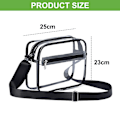 Pikkukuva 2 / 5: Kolmivärinen 25*23*7cm PVC Läpinäkyvä Olkalaukku Kannettavaan Matkustamiseen black