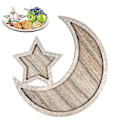 Miniatyrbilde 1 av 5: Ramadan Dessertbrett Eid Mubarak Tre Måne Stjerne Fat Ramadan Kareem Serveringsbrett Hjem Dessert Bakverk