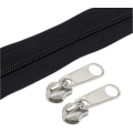 Miniatyrbillede 1 af 3: #8 Store Nylon Spirallynlåse i metermål, bulk, sort, 10 yards med 10 stk. skydere til gør-det-selv syning, skrædderarbejde, håndværk, tasker (sort 10 yards)