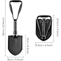 Miniatyrbild 3 av 5: 58cm hopfällbar spade, ultrastabil högstyrka kolstål multifunktionell spade bärväska, (svart)