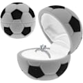Miniatyrbild 1 av 5: Vigselring Ask, Kreativ Fotbollsform Sammet Ring Ask, Förlovningsring Ask För Förslag, Ceremoni, Bröllop Eller Speciella Tillfällen (grå)