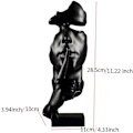 Miniatyrbillede 3 af 5: Den Tænkendes Tavshed Er Guldskulpturer, Resin Statue Håndværk Dekoration Kunst Ornamenter Nordisk Stil Kunstværk, sort