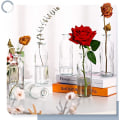 Miniatyrbillede 5 af 5: Amber Glas Vase Bud Vaser Apotekerglas Dekoration Antik Høj Klasse Blomstervase Clear 6