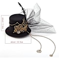 Pikkukuva 4 / 5: Victorian Steampunk Naisten Mini Silinterihattu Hiusklipsi (d) A