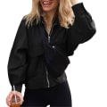 Miniatyrbilde 1 av 5: Jakker Dame Langermet Store Lommer Jakker Kåpe Ensfarget Casual Topper Ny XL C
