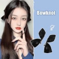 Miniatyrbilde 5 av 5: Hårspenne med sløyfe for jenter 1 par koreansk japansk stil søt sidehårklemme med stoffdekor Red