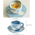 Miniatyrbillede 5 af 5: Kop Kaffekrus Sødt Snoet Uregelmæssigt Keramisk Kaffekops- og Underkopssæt Sky Kaffekrus Tekop Gaver til Piger Mor Kæreste