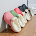 Miniatyrbillede 2 af 7: Hyggelige Vandtætte Hjemmesko Anti-skrid Slip-on Sko Indendørs Til Mænd Vinter Sko Fuzz-forede Træsko Pink EU39 40