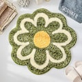 Miniatyrbilde 1 av 5: Søt Badematte, Myk Blomstergulvmatte Baderom, Sklisikker Vannabsorberende Matte GREEN 40X40CM