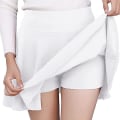 Miniatyrbillede 1 af 5: Kvinders Plettet Miniskørt, Solid Ruffle Lingeri Skørter Med Shorts White L