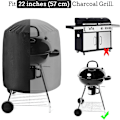 Pikkukuva 4 / 5: Hiiligrillin suojus, vedenpitävä suojus, pyöreä grillisuojus 61*72cm, musta (61 x 72cm)