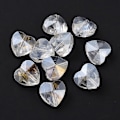Pikkukuva 1 / 4: 10 kpl Galvanoidut lasihelmet AB-väripinnoitetut Facetoidut sydämet Kirkas AB 14x14x8,5mm Reikä: 1mm