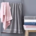 Miniatyrbilde 5 av 5: Badehåndklesett i bomull - tykke og absorberende 3-delt baderomshåndklesett, 1 badehåndkle, 2 vaskekluter White