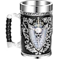 Miniatyrbilde 1 av 5: Rustfritt Stål Krigerkrus, Acsergery Middelaldersk Drikkekar Ølkrus Stein Tankard Kaffekopp Krus 500ml Gave