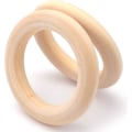 Miniatyrbilde 5 av 5: 40 stk. Treringer - 70 mm Naturlige solide treringer Glatte ubehandlede tresirkler - Perfekt for DIY-håndverk, ringanheng, koblingssmykker