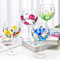 Miniatyrbild 1 av 5: 1 st handmålat vinglas i högkvalitativt glas, kristall, högt glas, hushåll, nischglas, vinglas A009