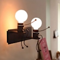 Miniatyrbillede 3 af 5: Tegneserie Design Børneværelse Væglampe, kreative Væglamper E27 Jern Indendørs Lampe Moderne Væglamper, korridor, soveværelse, køkken, bar, cafe, restaurant
