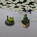 Miniatyrbillede 4 af 5: Vand Flydende Frø Have Dam Statue Resin Vand Flydende Frø Ornament Figur Statue Håndværk Sød Rofløde Frø Statue Gård Plæne Dekorationer Frø O Style 5