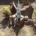 Miniatyrbillede 2 af 4: Siddende Fe Statue, Resin Havepynt Håndværk Landskabspleje Gård