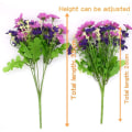 Miniatyrbild 4 av 5: 4 Konstgjorda Blombuketter 28 Huvuden, Söta Falska Prästkragar (röd) Purple