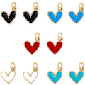 Miniatyrbillede 1 af 5: 10 stk. Hjerteformede emalje charms i legering, blandede farver, hjerteformede vedhæng i legering til gør-det-selv håndværk, armbånd, halskæde, smykkefremstilling