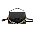 Miniatyrbild 1 av 5: Dam axelväska retro klassisk plånbok PU läder clutch handväska magnetlås. black