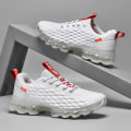 Miniatyrbillede 3 af 5: Mænds Sports Løbesko Fiskeskæl Flyvende Vævet Sneakers Fr9127-P White EU 40