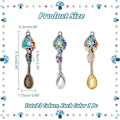 Miniatyrbillede 2 af 5: 3 stk. 3 farver naturlige ædelstensvedhæng Svampe Ske Legering Charms Wire Wrapped Halskæde Skeer Charms til DIY Håndværk Smykkefremstilling Halskæde Armbånd