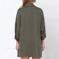 Miniatyrbilde 5 av 5: Dame Seven-quarter Erme Trenchcoat Britisk Stil Ensfarget Løs Casual L A
