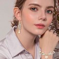 Miniatyrbillede 5 af 5: 8 stk. 2 Stilarter Hjerte med Piger og Drenge Rhinsten Charms Messing Links Konnektorer Klare Cubic Zirconia Links Charm Guldbelagte CZ Sten Charms til Smykker