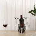 Miniatyrbillede 5 af 5: Vinreol - Under Skab Goblet Vinflaskeholder Glas Opbevaringsreol Metal Opbevaringsreol For Nem Adgang Og Opbevaring Af Vinglas Sort Svane 4 Gla