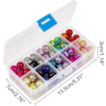 Miniatyrbillede 3 af 5: 450 stk. Crackle Perler 10 Farver 6mm Håndlavede Lampwork Glas Runde Perler Krystalperler
