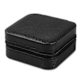Miniatyrbillede 2 af 5: Bærbar Rejse Mini Smykkeskrin Læder Smykker Ring Organizer Etui Opbevarings Gaveæske Piger Kvinder (sort).