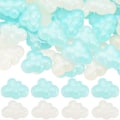 Miniatyrbillede 1 af 5: 1 Æske 40 stk. Sky Cabochon Mini Resin Cabochons Flatback Dejlige Glitter Skyer Hvid Blå Regnbue Iridescent Belægning Søde Resin Charms til DIY Håndværk