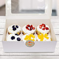 Miniatyrbillede 4 af 5: 15 stk. Heilwiy hvide bagerkasser med vindue, papir gaveæsker til bagværk. Cupcakes
