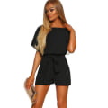 Miniatyrbild 2 av 4: Sommarklänningar för kvinnor, avslappnade jumpsuits, kortärmade jumpsuits Black XL