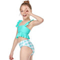 Miniatyrbild 3 av 5: Flickor Badkläder Små Volanger Sommar Strand Split Badkläder Bikini blue 116