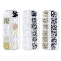 Miniatyrbild 1 av 5: Nagelkonst Pärla Platt Botten Pärla Nagel Charm Guld Silver Vit Halvrund Nagelkonst Tillbehör Nagel Diamant Mix style1