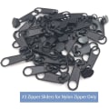 Miniatyrbillede 2 af 3: 50 stk. #3 Sorte Lynlåstrækkere Bulk Til Nylon Spiral Lynlåse Reparation Til Stofposer Tasker Kufferter Tilbehør (#3 Sort Lynlås Slider - 50 stk)