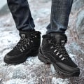 Miniatyrbilde 3 av 4: Herre Tursko Mid-Top Varm Fleece Bomullssko Fr9055 Black EU 43