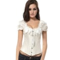 Miniatyrbilde 1 av 3: Dame Sexy Snøring Sateng Korsett white 2XL