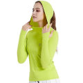 Miniatyrbilde 3 av 5: Solbeskyttende hettegenser for kvinner, langermet UV-hettegenser for utendørs bruk Green 2XL