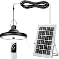 Miniatyrbilde 1 av 5: Solcellelampe, 4 moduser, 6 lysstyrker, med bevegelsessensor, fjernkontroll, hvitt lys